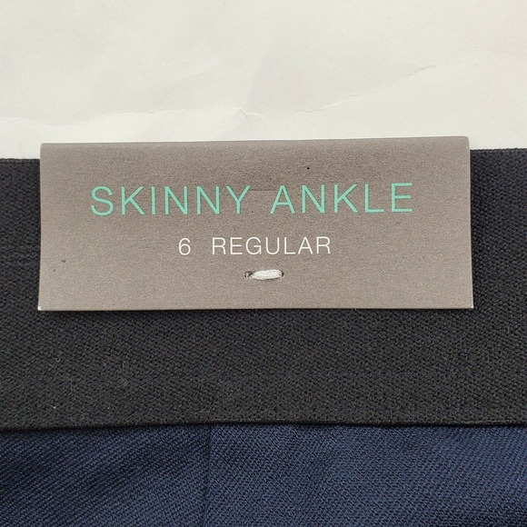 CC - Maurices Womens Dress Pants 6 Solid Navy Blue Skinny Ankle Mid Rise Stretch - Picture 3 of 10
